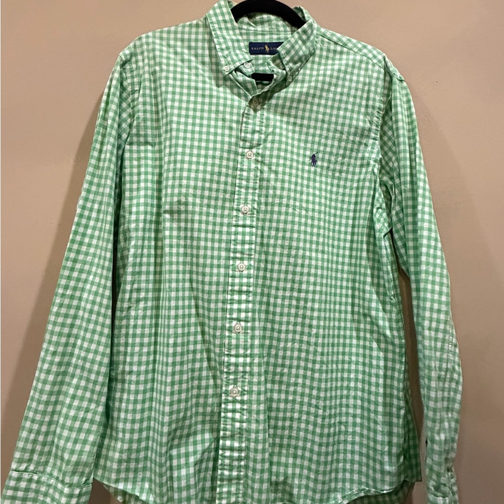 Ralph Lauren Green Checkered Men's Shirt